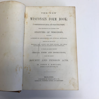 The New Wisconsin Form Book - Joseph McMullon - 1863