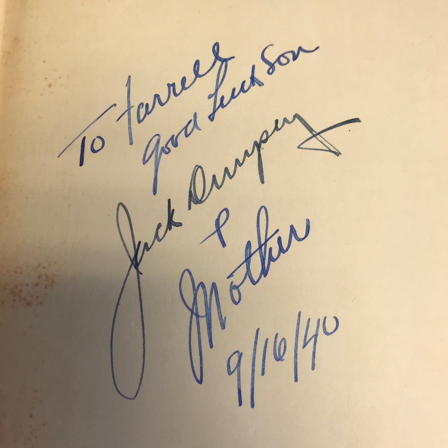 Round by Round - Jack Dempsey - Signed - 1940