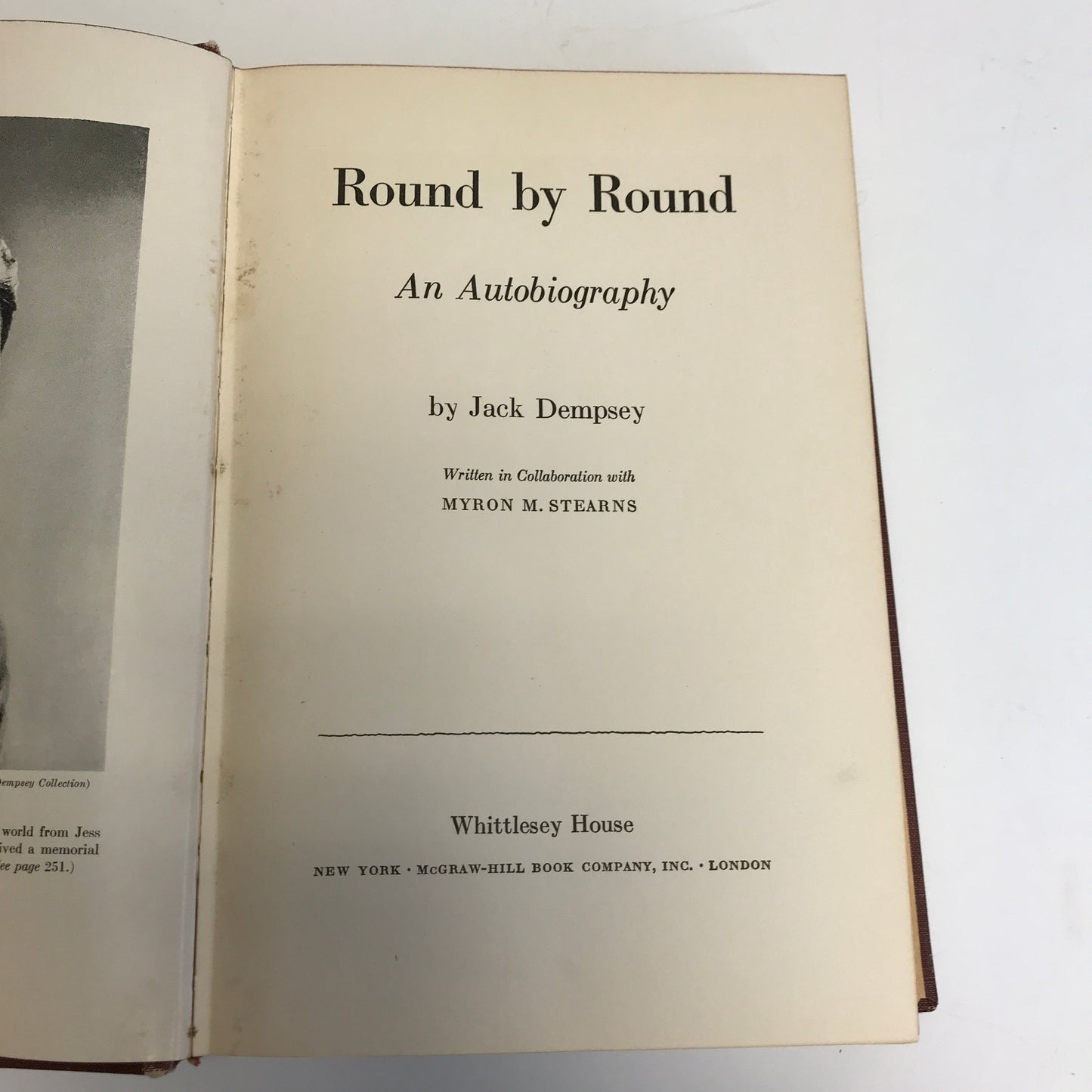 Round by Round - Jack Dempsey - Signed - 1940