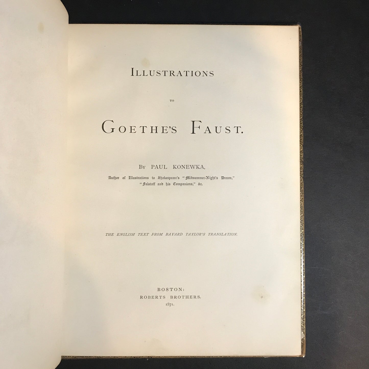 Illustrations to Goethe's Faust - Paul Konewka - Loose Front Free End Paper - 1871