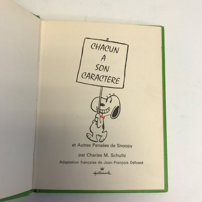 Rare French Peanuts Book - Charles M. Schultz - 1st Thus - 1969