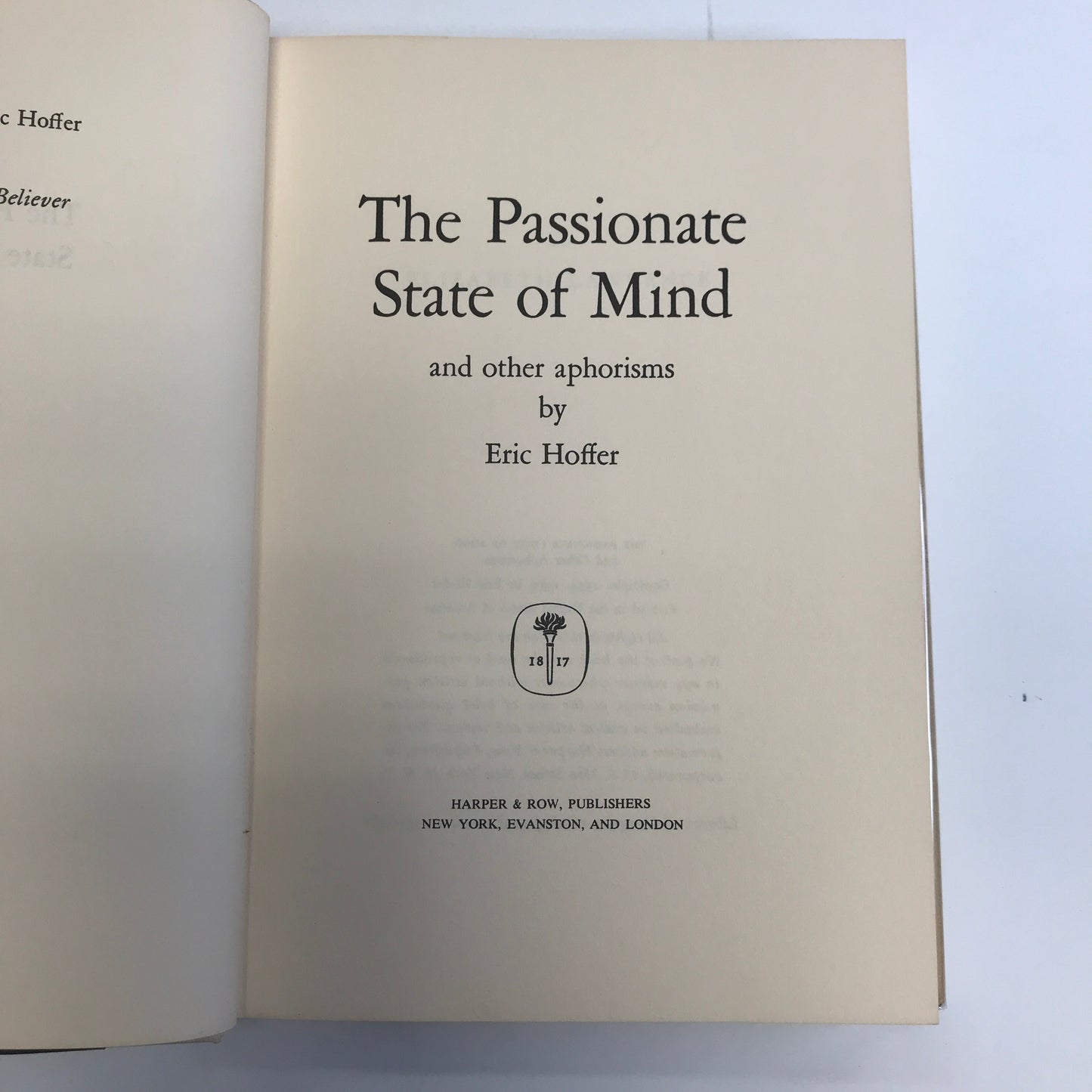 The Passionate State of Mind - Eric Hoffer - 1955