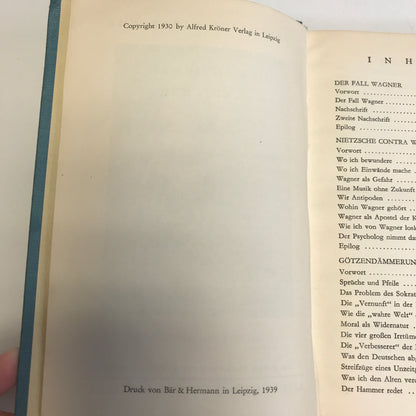 Gotzendammerung Der Anti-Christ Gedichte - Friedrich Nietzsche - 2 Novels and Collected Poems - 1939