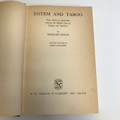 Totem and Taboo - Sigmund Freud - 1st United States Edition - 1952