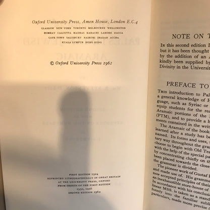 Grammar of Palestinian Jewish Aramaic - Second Edition - W. B. Stevenson - 1962