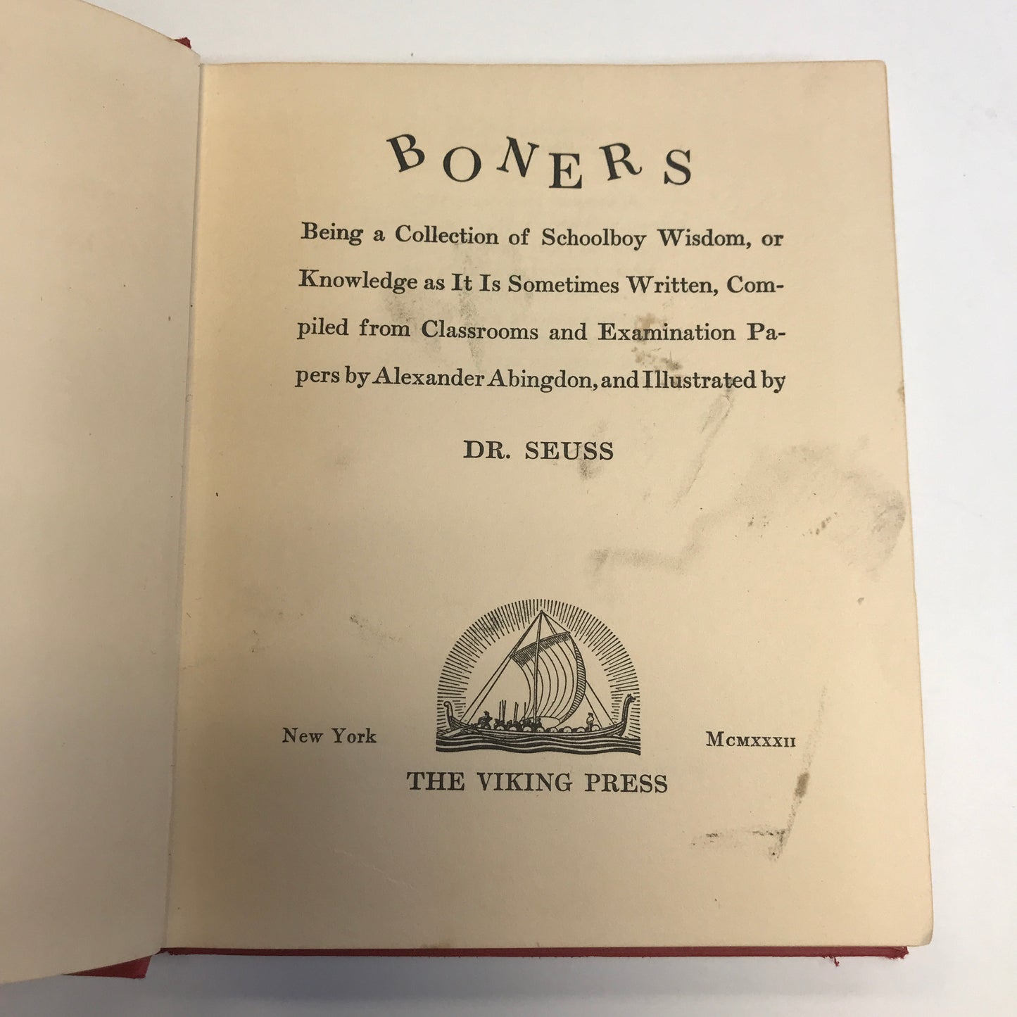 Boners - Dr. Seuss - 9th Printing - Dr. Seuss' 1st book - 1932