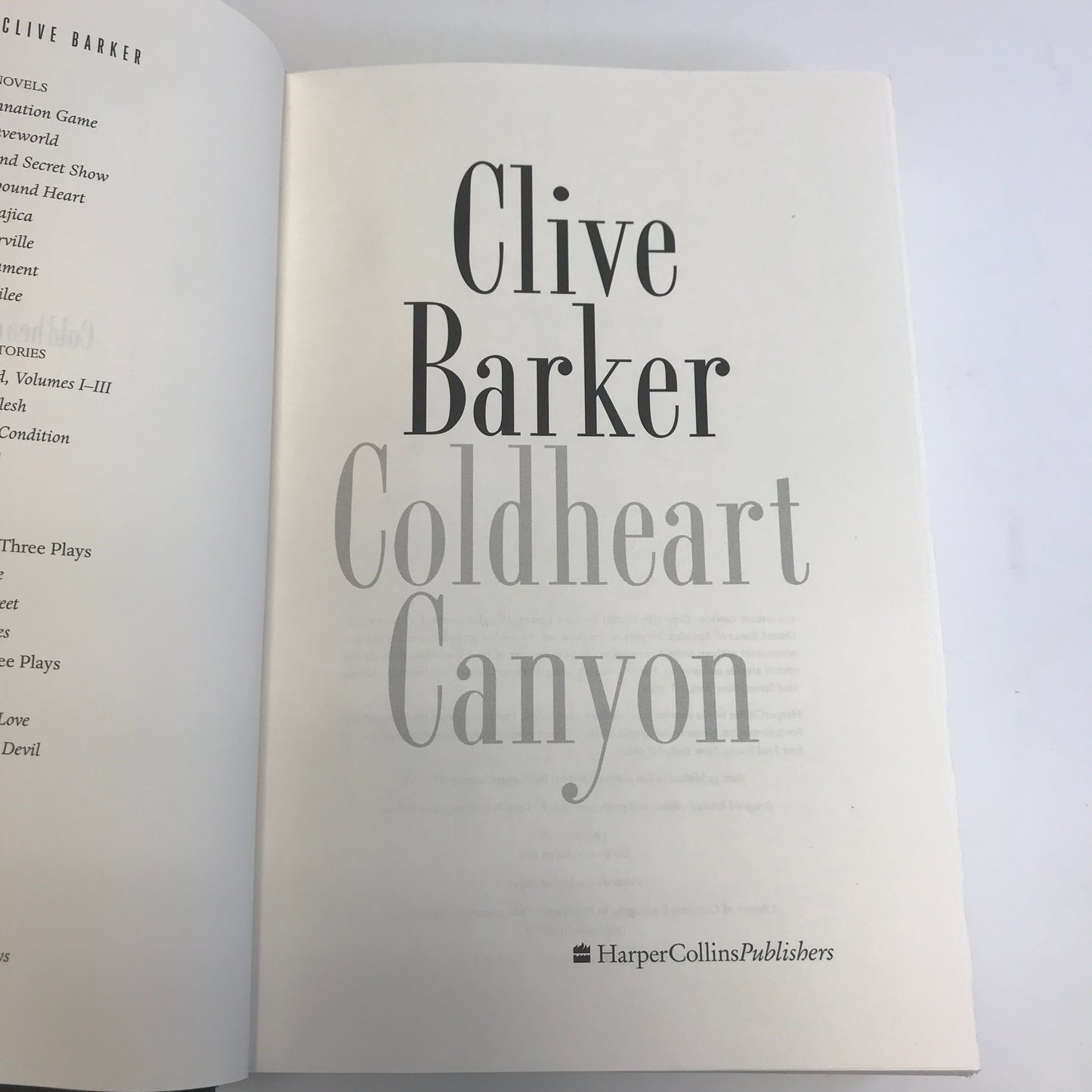 Cold Heart Canyon - Clive Barker - Signed - 1st Edition - 2001