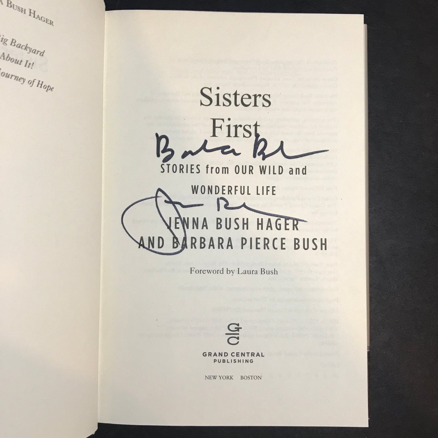 Sisters First - Jenna Bush Hager and Barbara Pierce Bush - Signed 2x - 2017