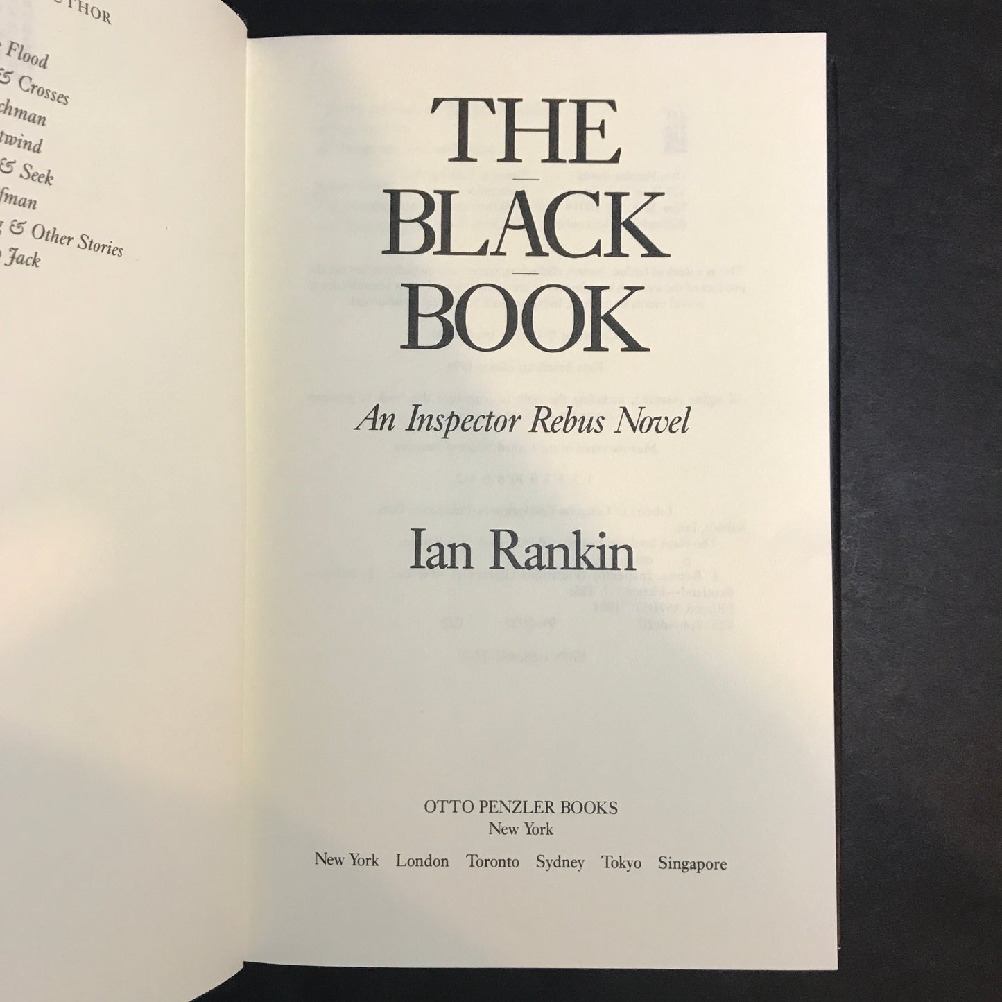 The Black Book - Ian Rankin - 1st American Edition - 1994