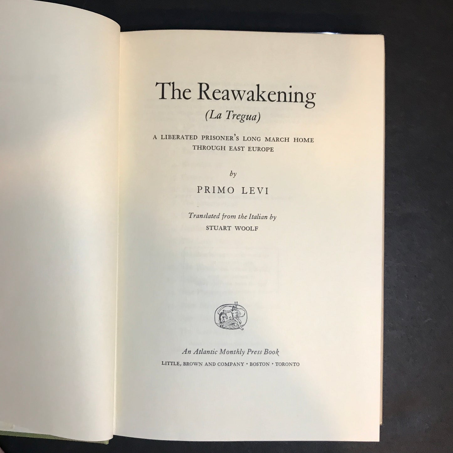 The Reawakening - Primo Levi - 1st American Edition - 1965