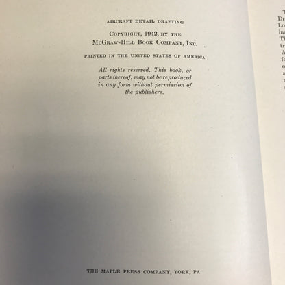 Aircraft Detail Drafting - N. Meadowcroft - 1st Edition - 1942