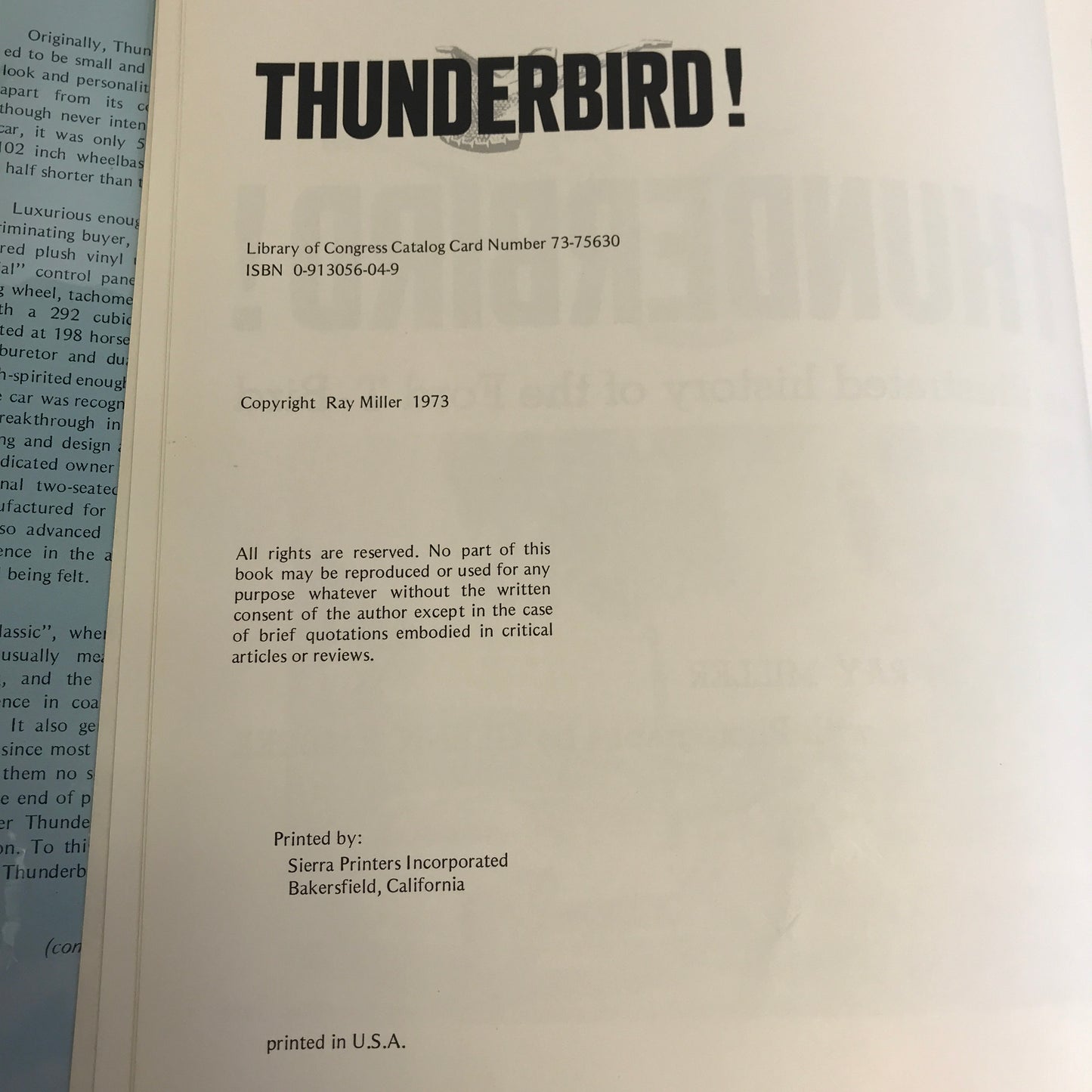 Thunderbird! - Roy Miller - 1978