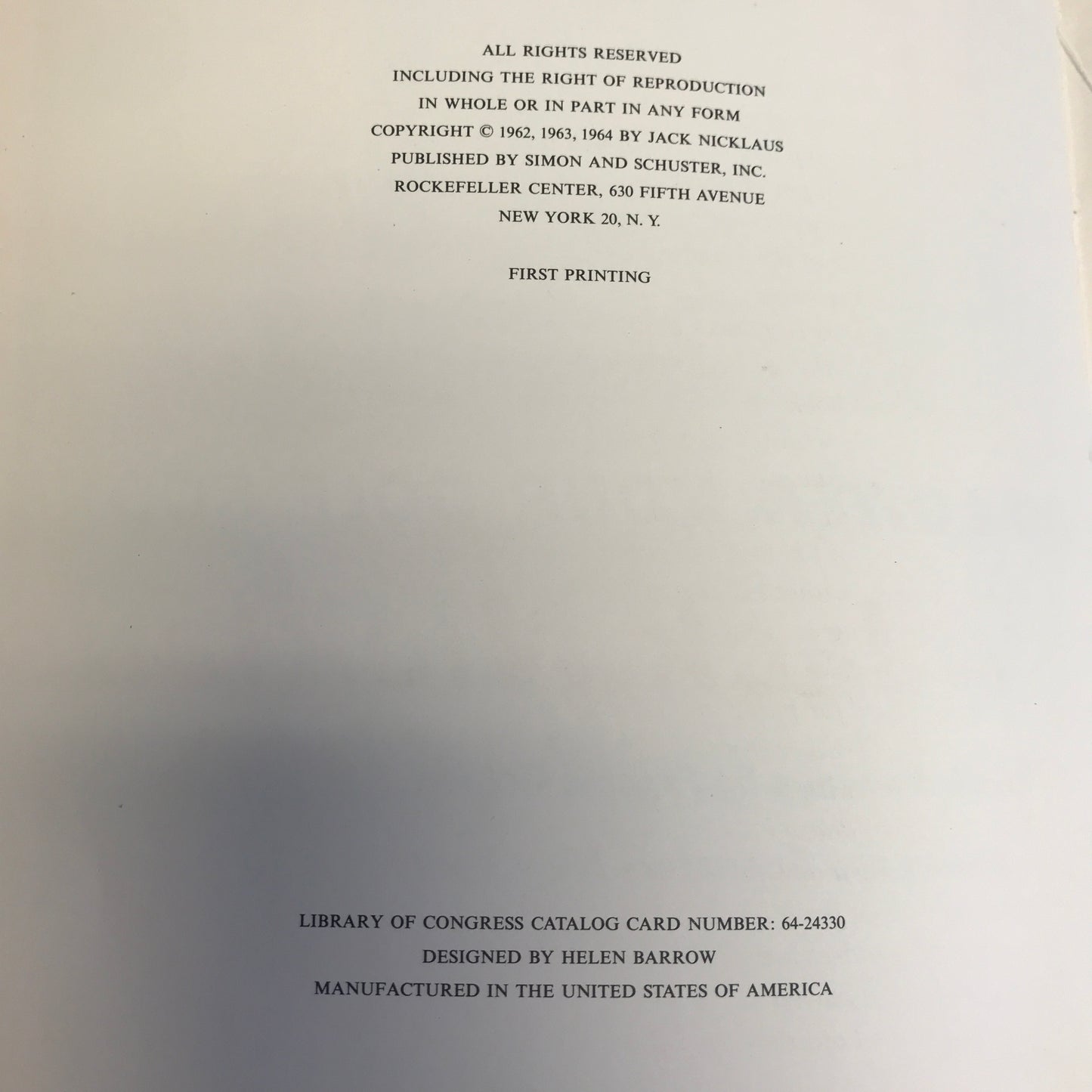 Jack Nicklaus: My 55 Ways to Lower Your Golf Score - Jack Nicklaus - 1st Edition - 1st Print - 1964