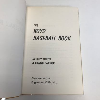 The Boys' Baseball Book - Mickey Owen and Frank Farmer - 2nd Print - 1963