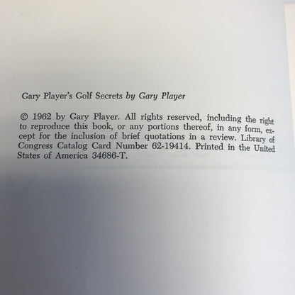 Gary Player's Golf Secrets - Gary Player - 1st Edition - 1962