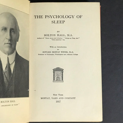 The Psychology of Sleep - Bolton Hall - 1917