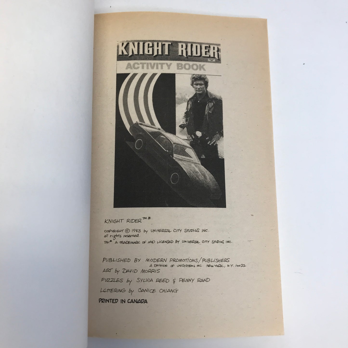 Knight Rider Activity Book - 1983