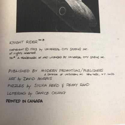 Knight Rider Activity Book - 1983