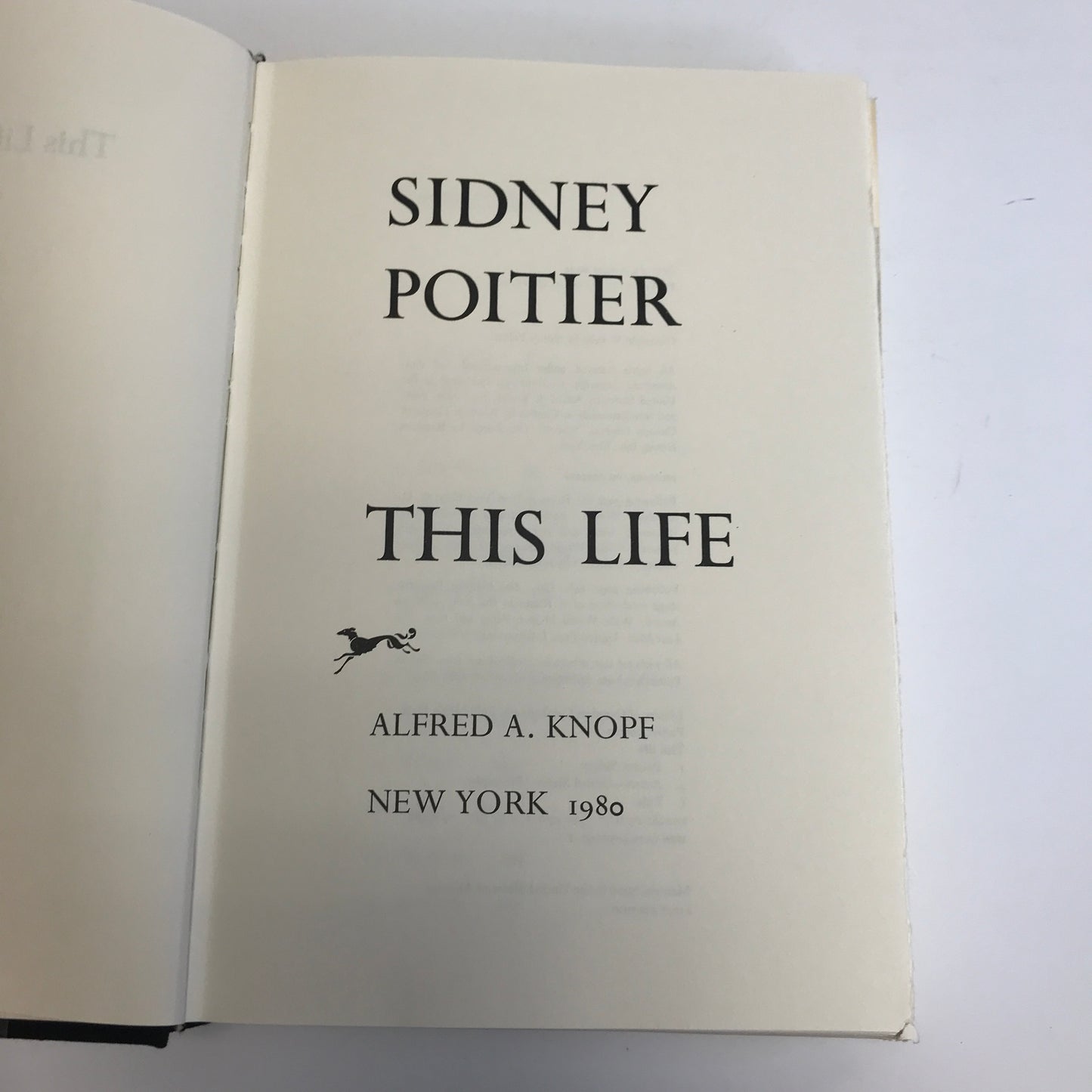 This Life - Sidney Poitier - 1st Edition - 1980