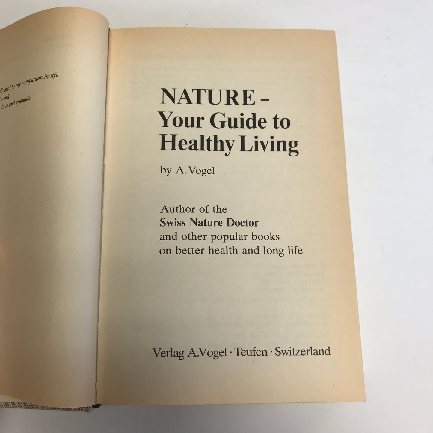 Nature: Your Guide to Healthy Living - A. Vogel - 1986