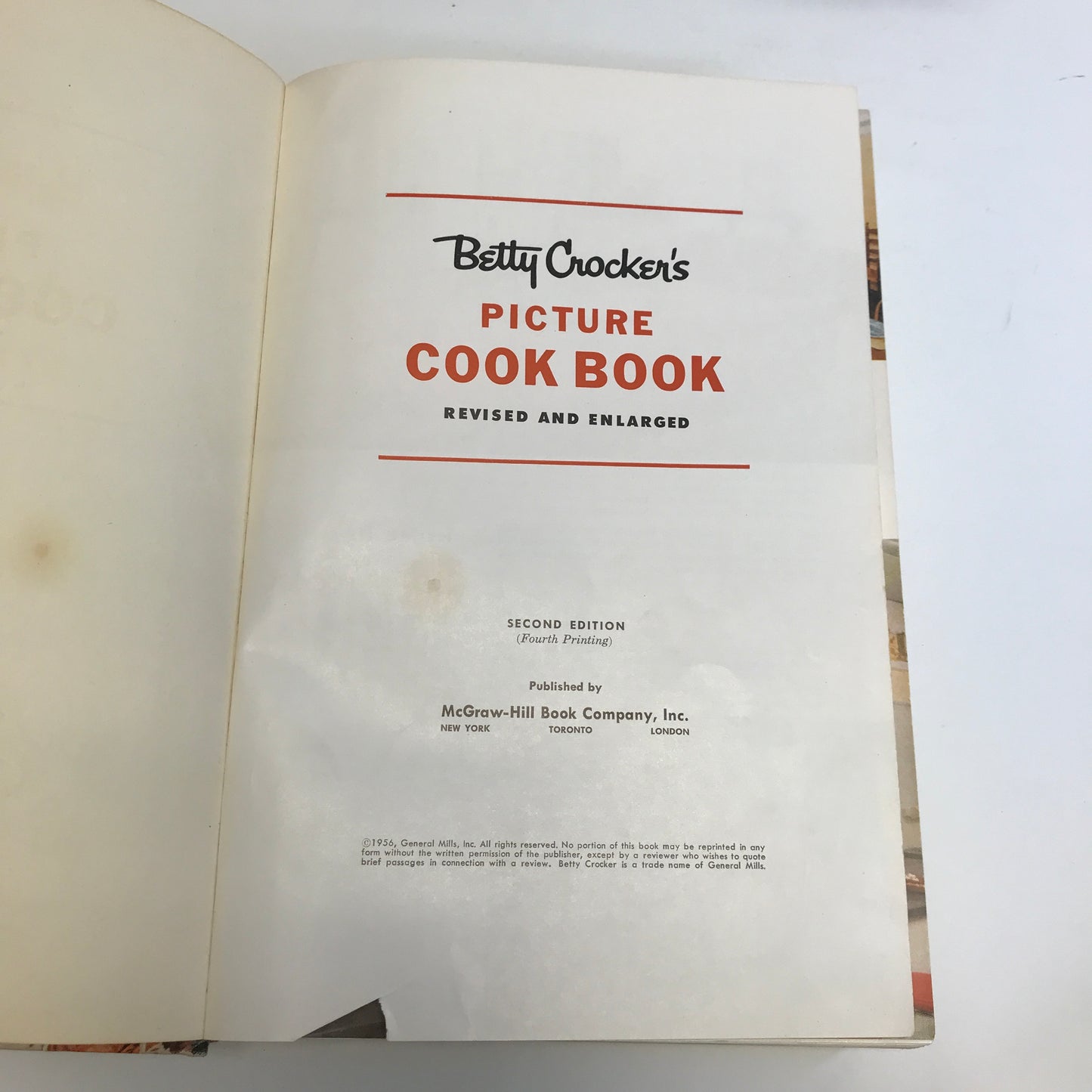 Betty Crocker's Picture Cook Book - 2nd Edition - 4th Printing - 1956