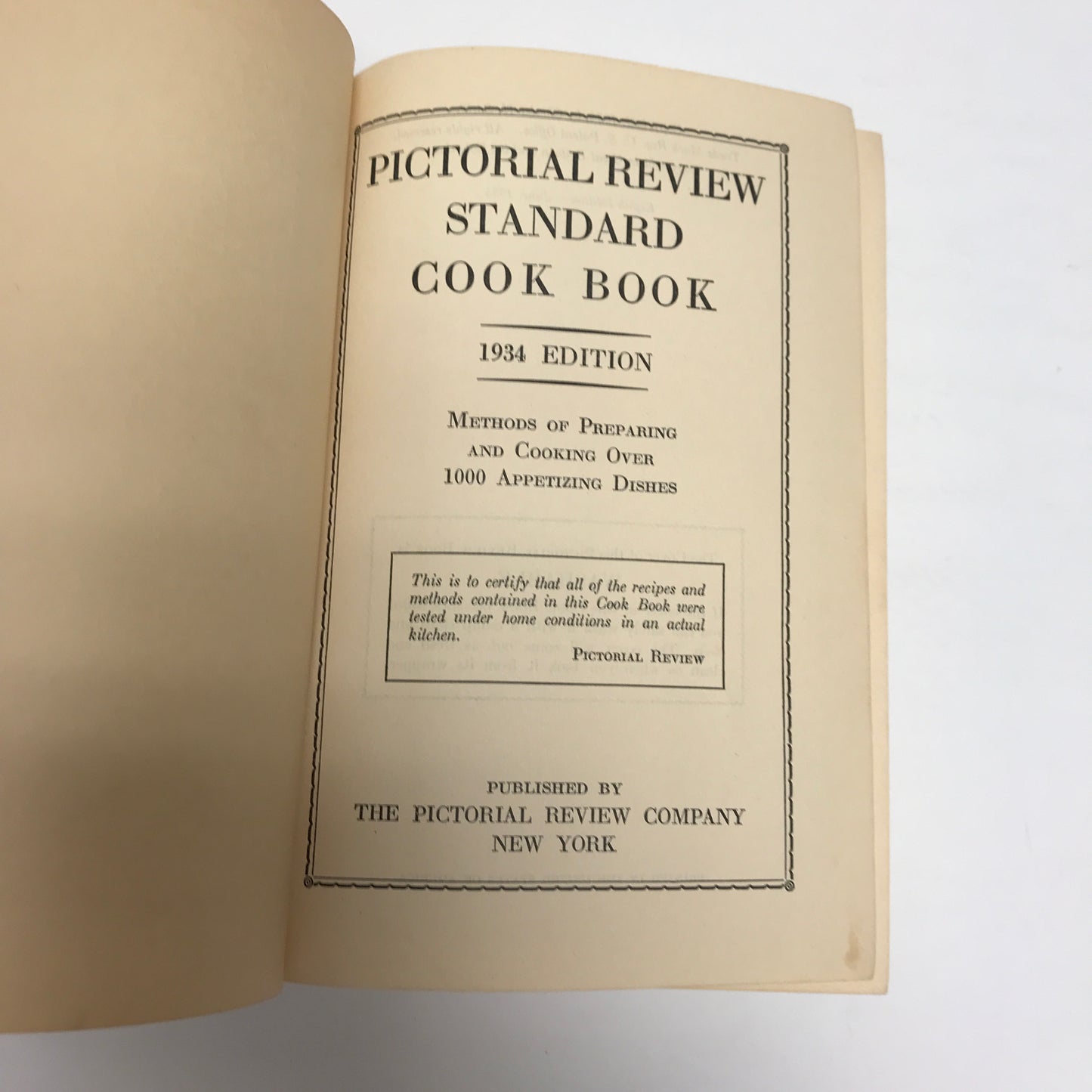 Pictorial Review Standard Cookbook - 8th Print - 1934