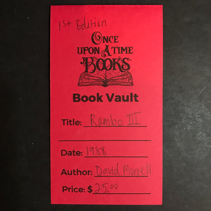 Rambo III - David Morrell - First Edition - 1988