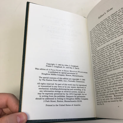 Rocky Mountain Wildflowers - Frank C. Craighead Jr. - Roger Terry Peterson Field Guides - Easton Press - 1985