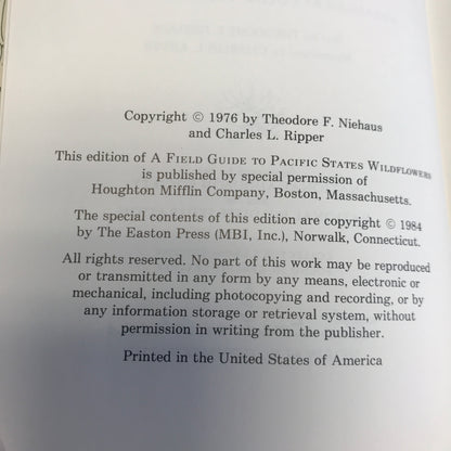 Pacific State Wildflowers - Theodore F. Niehaus - Roger Terry Peterson Field Guides - Easton Press - 1984