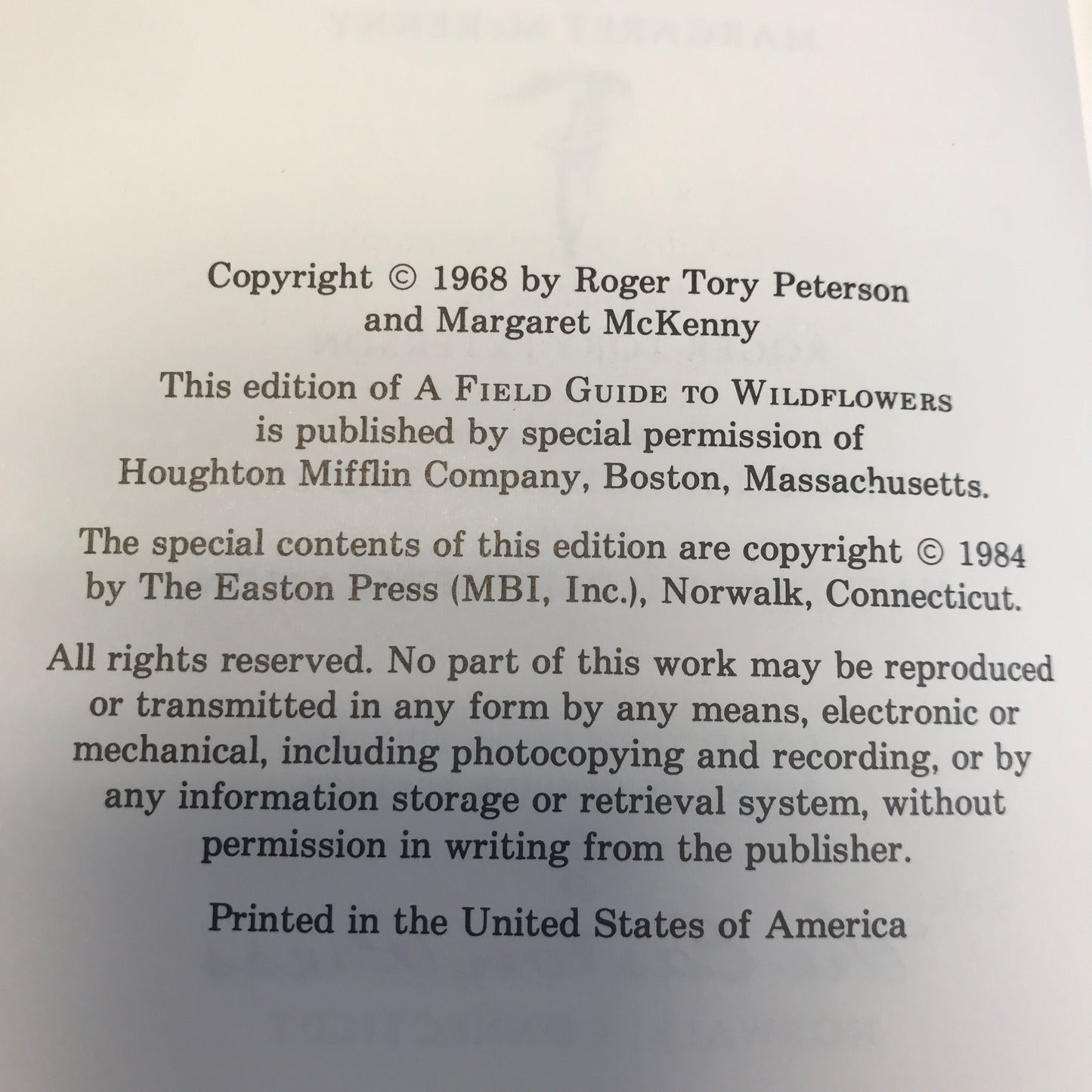 Northwestern Wildflowers - Roger Tory Peterson and Margaret McKenney - Roger Terry Peterson Field Guides - Easton Press - 1968