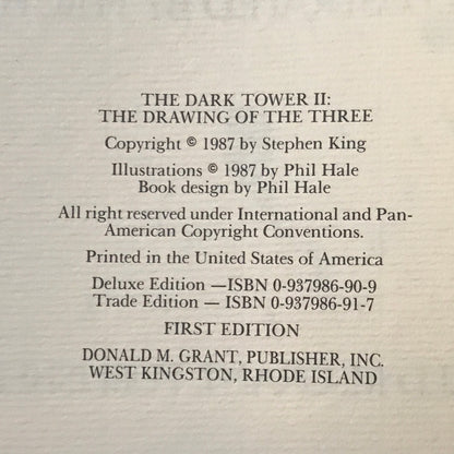 The Drawing of the Three - Stephen King - 1st Edition - 1987