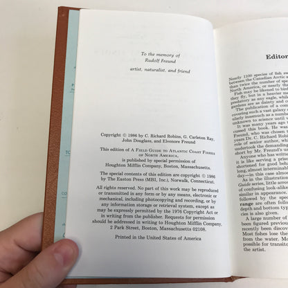 Atlantic Coast Fishes - C. Richard Robbins and G. Carleton Ray - Roger Terry Peterson Field Guides - Easton Press - 1986