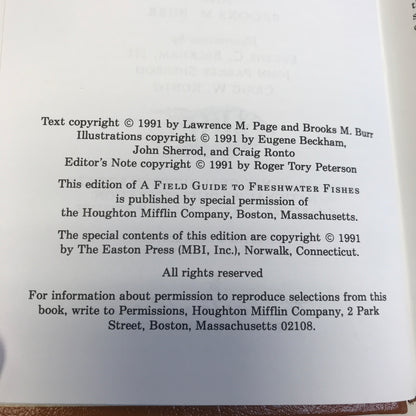 Freshwater Fishes - Lawrence M. Page and Brooks M. Burr - Roger Terry Peterson Field Guides - Easton Press - 1991