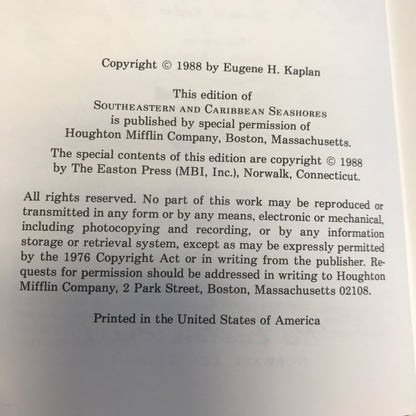 Southeastern and Caribbean Seashore - Eugene H. Kaplan - Roger Terry Peterson Field Guides - Easton Press - 1988