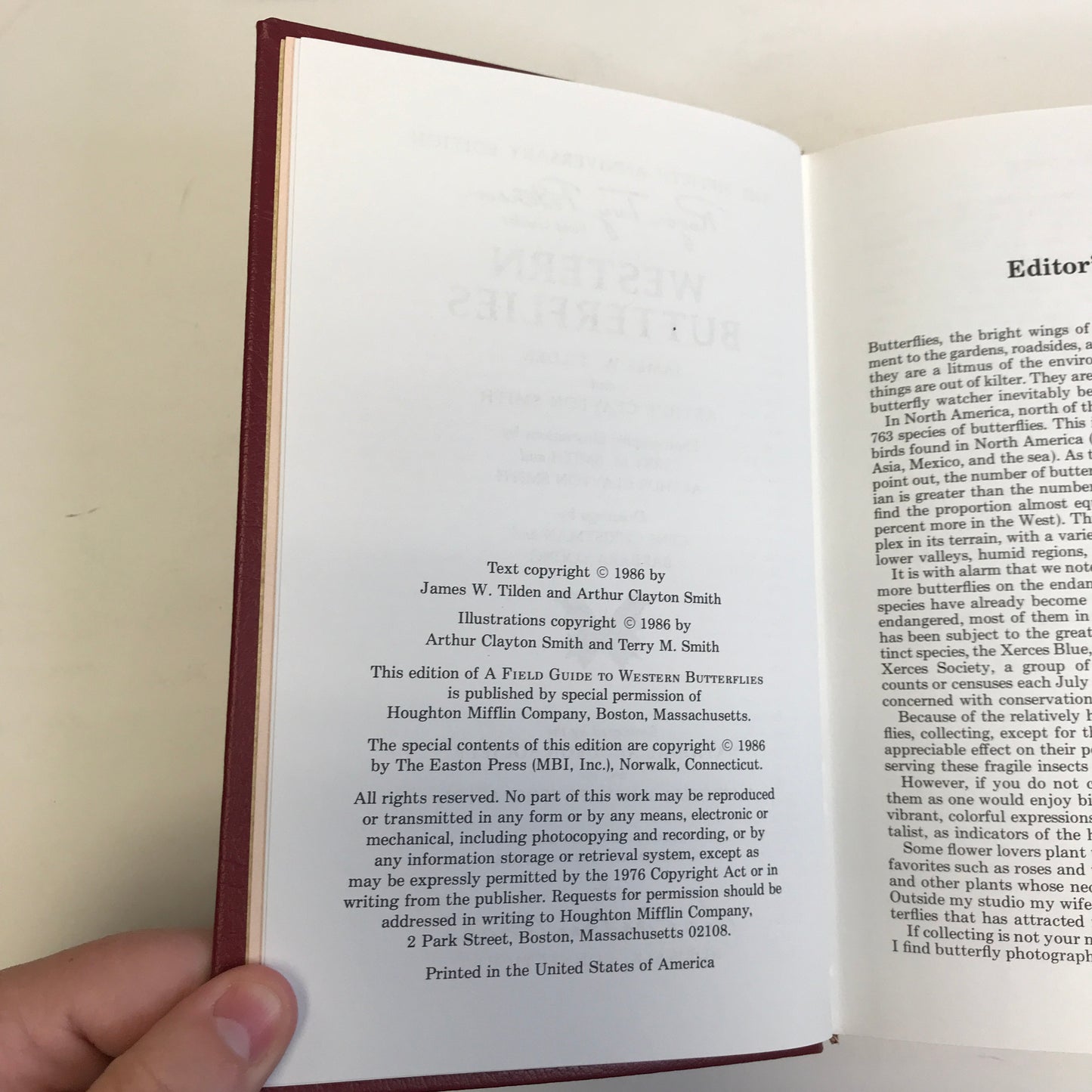 Western Butterflies - James W. Tilden and Arthur Clayton Smith - Roger Terry Peterson Field Guides - Easton Press - 1986