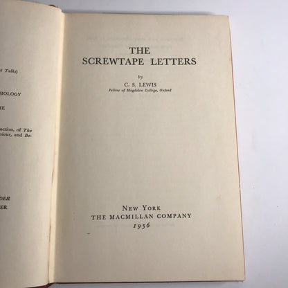 The Screwtape Letters - C. S. Lewis - 24th Printing - 1956