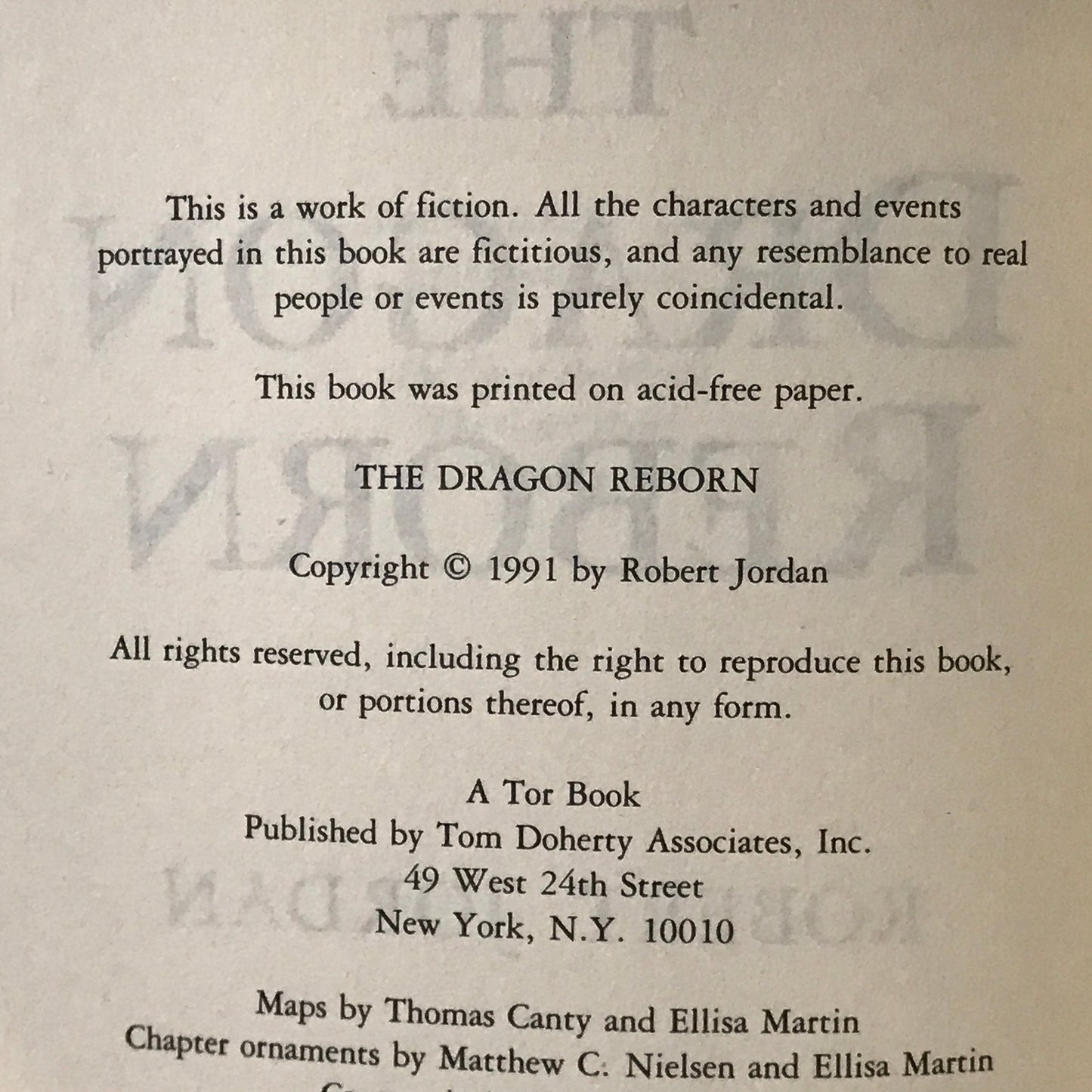 The Dragon Reborn - Robert Jordan - 1st Edition - 1991