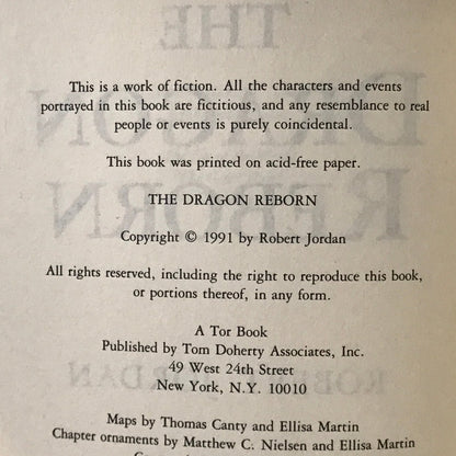 The Dragon Reborn - Robert Jordan - 1st Edition - 1991