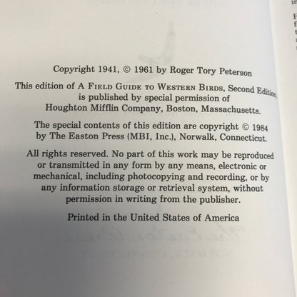 Birds of the American West - Roger Tory Peterson - Roger Tory Peterson Field Guides - Easton Press - 1984