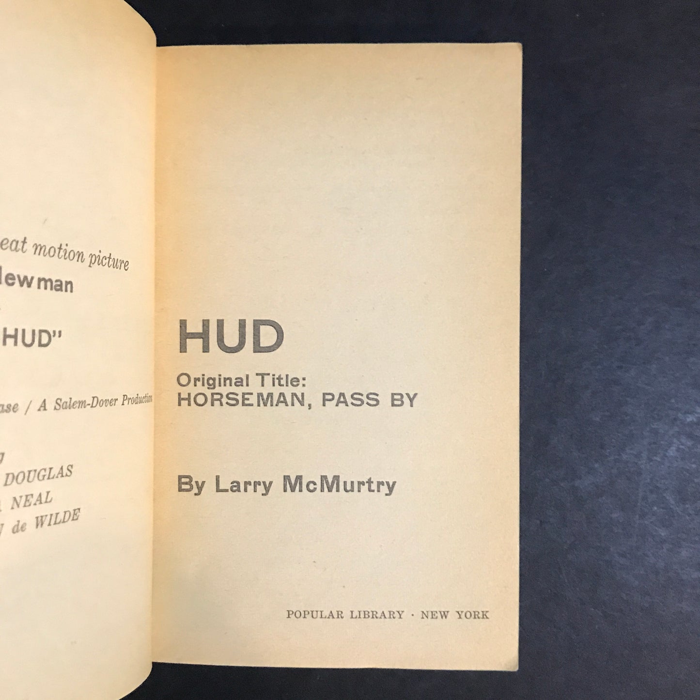 Hud - Larry McMurtry - 1st Thus - 1961