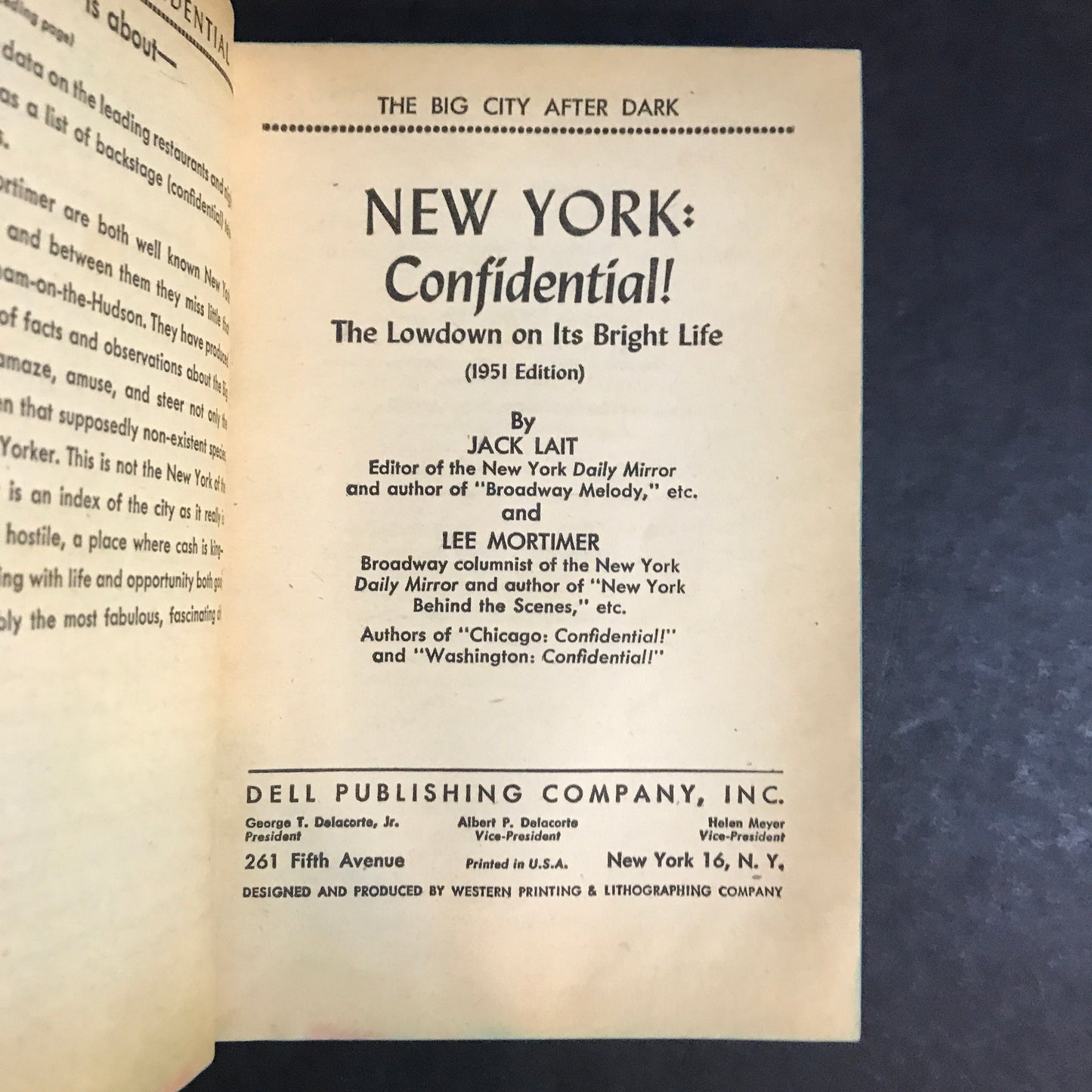 New York: Confidential! - Jack Lait and Lee Mortimer - 1st Thus - 1948