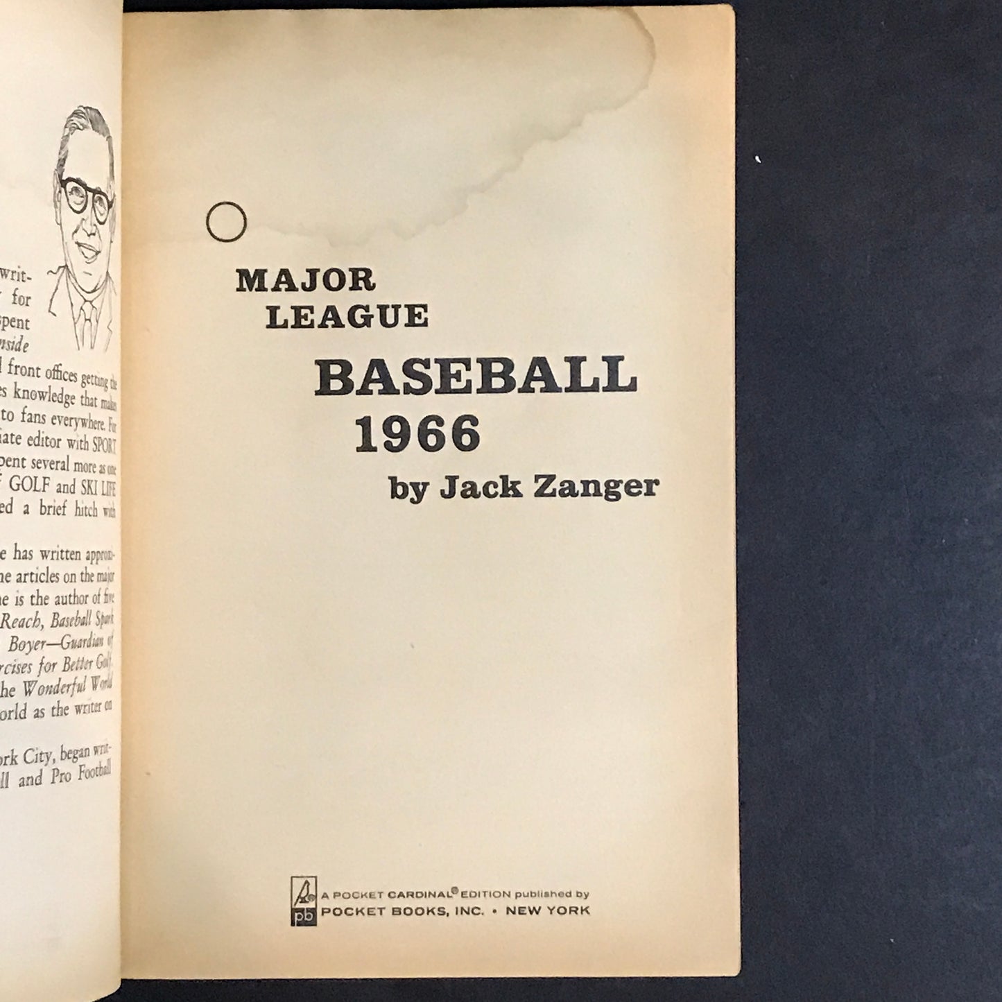 Major League Baseball - Jack Zanger - 1966