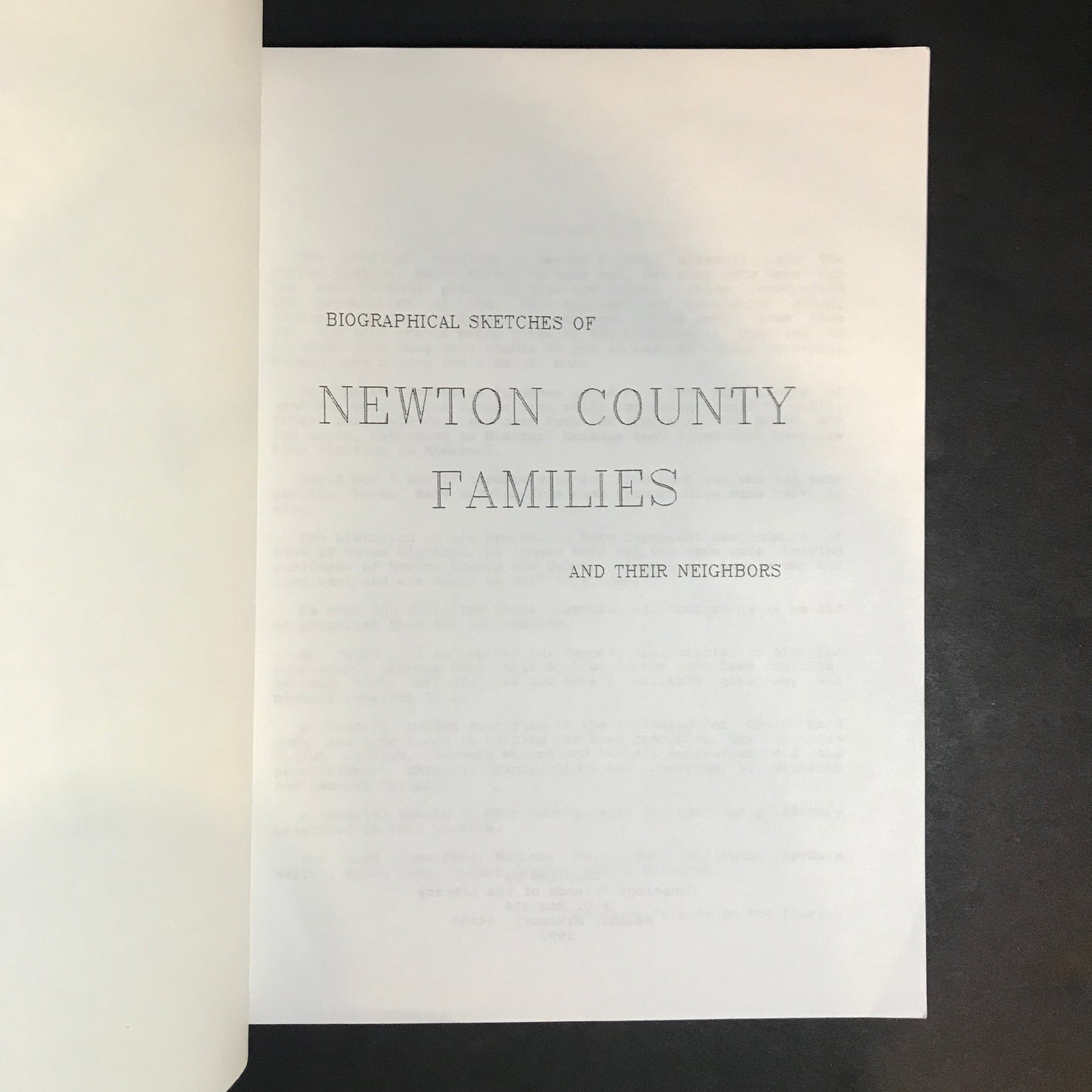 Biographical Sketches of Newton County Families - Various - 1992