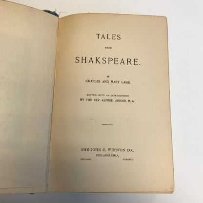 Tales From Shakespeare - Charles and Mary Lamb - Circa 1900