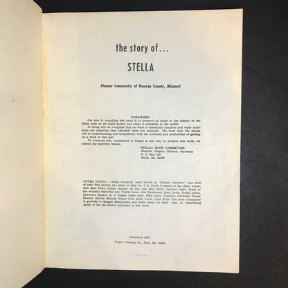 The Story of… Stella: Pioneer Town of Newton County, Missouri - Various - 1976