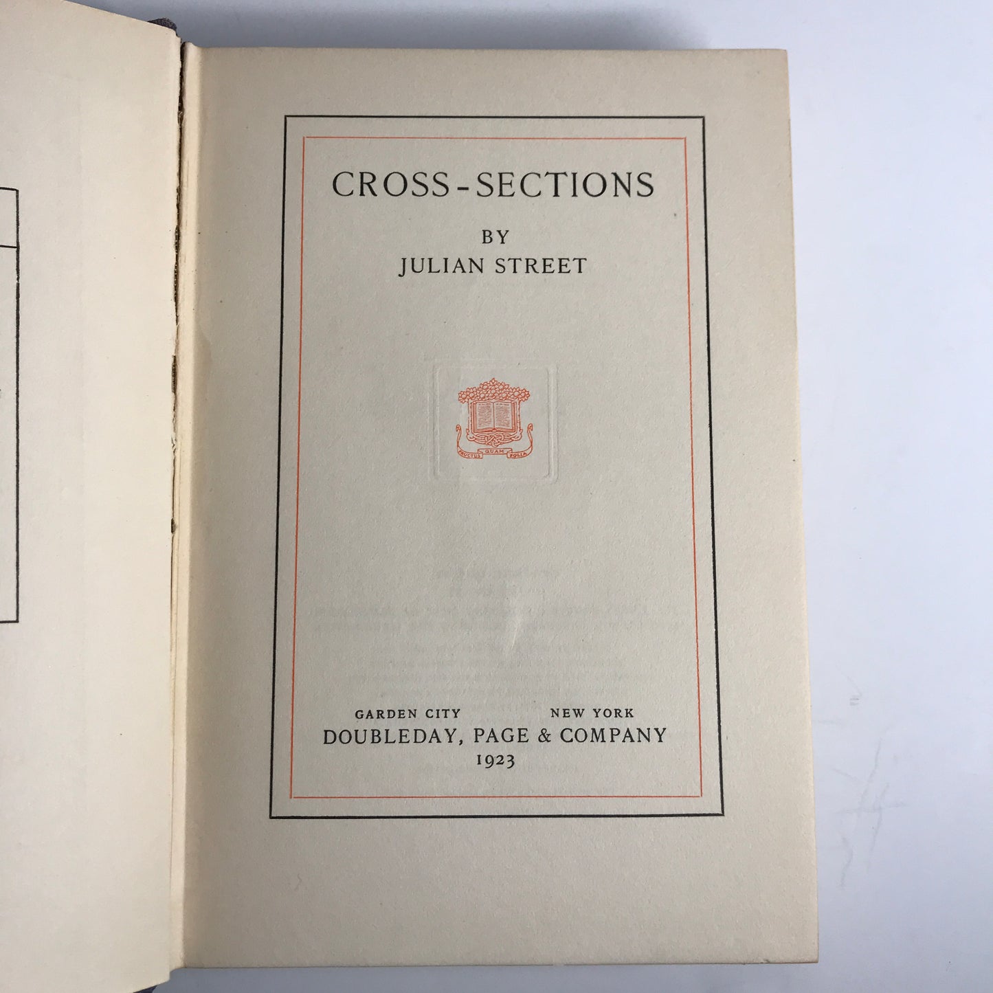 Cross-Sections - Julian Street - 1st Edition - 1923