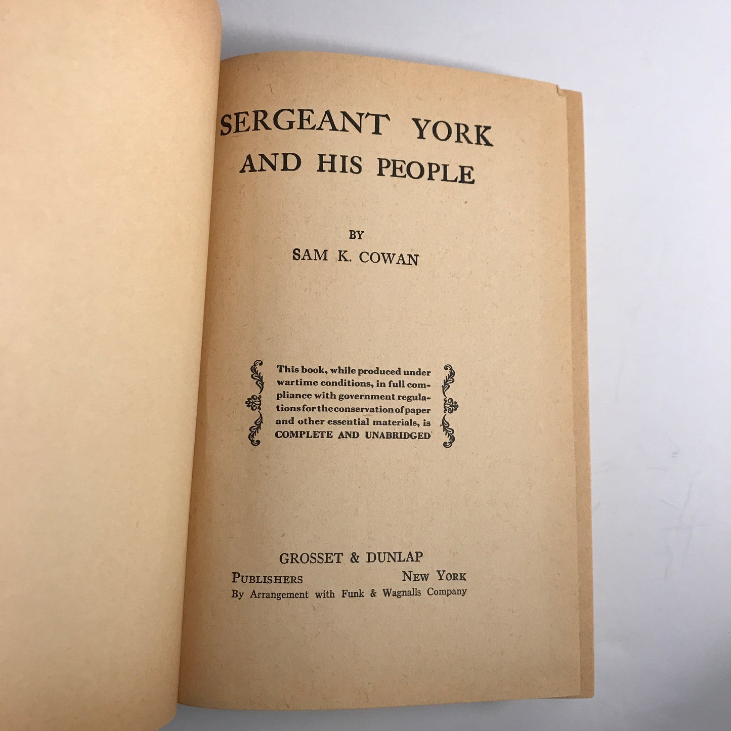 Sergeant York - Sam K. Cowan - 1922