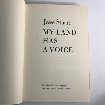 My Land Has A Voice - Jesse Stuart - 1st Ed - 1966