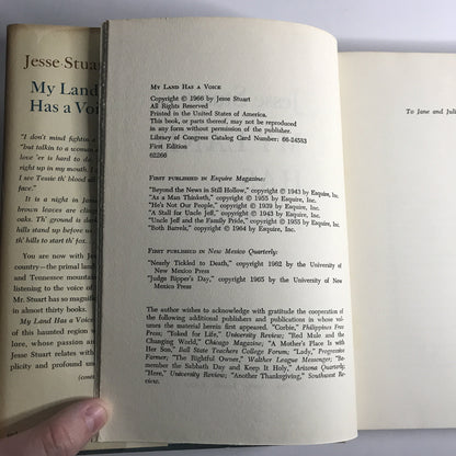 My Land Has A Voice - Jesse Stuart - 1st Ed - 1966
