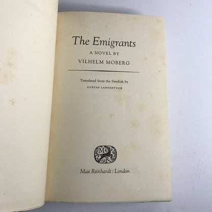 The Emigrants - Vilhelm Moberg - 2nd UK Printing - 1956